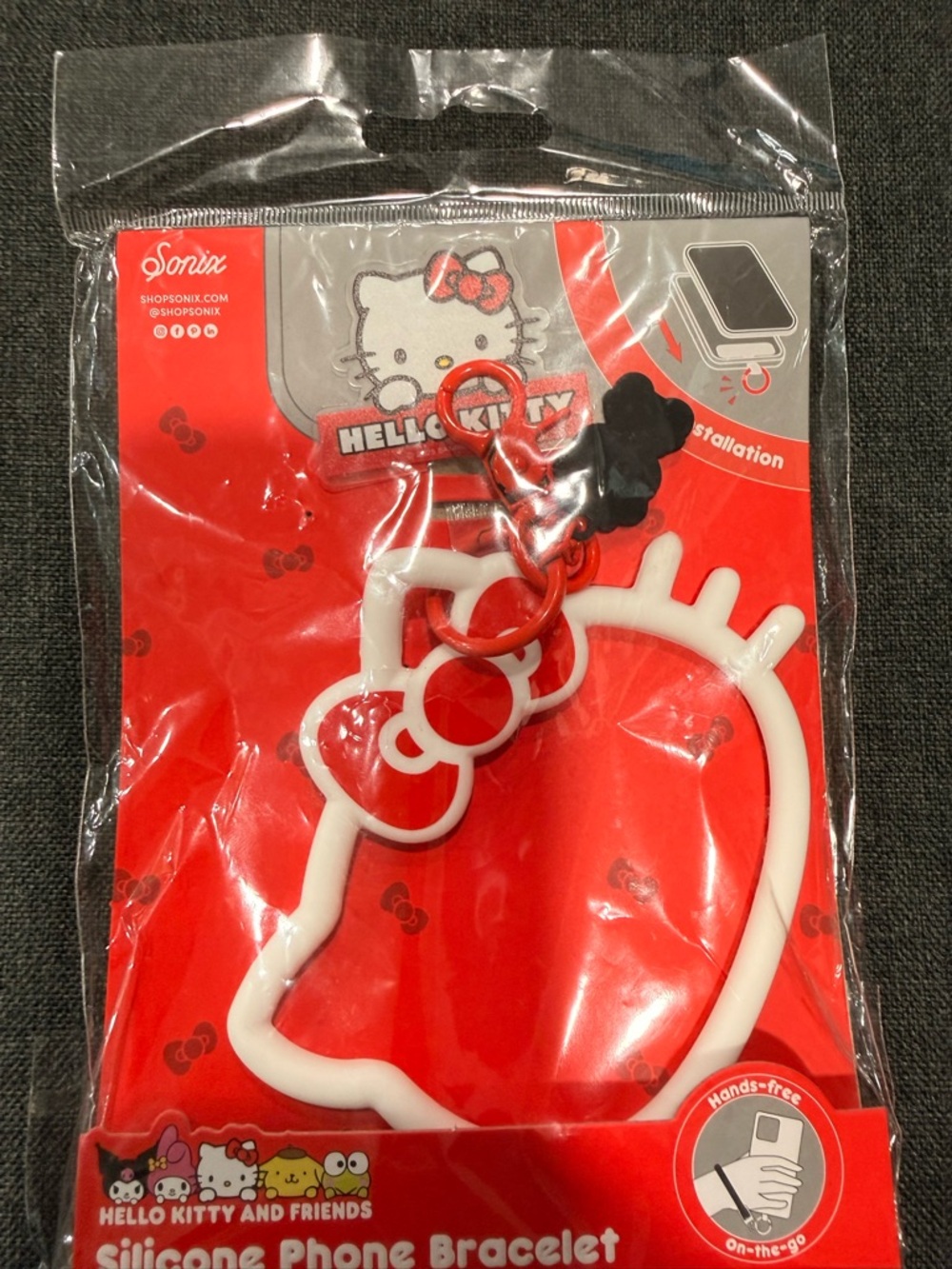 Hello Kitty Red and White Silicone Phone Bracelet